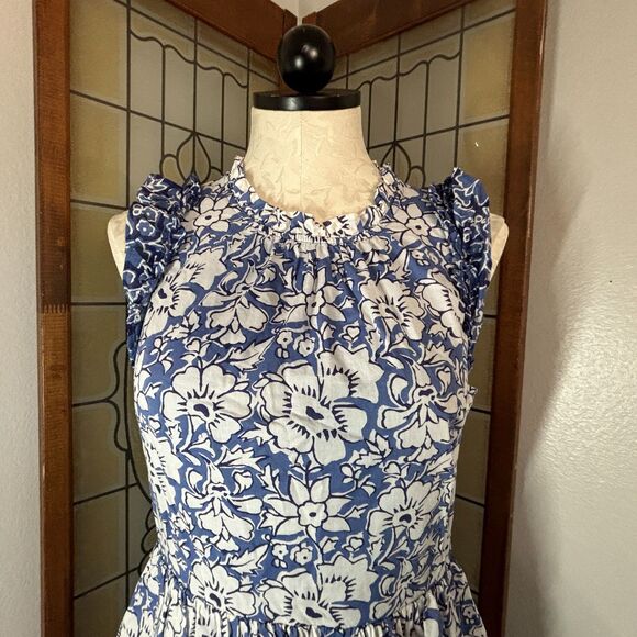J. Crew Factory Mini Dress With Ruffle Sleeves Calas Block Mix Easter Size 4 - Picture 5 of 12